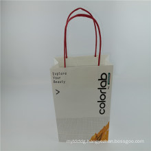 Customed Logo Paper Bag White Kraft Bag with Twist Paper Handle